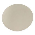 Top view showing the round flat surface of the Rothko Outdoor Stool in beige color