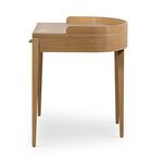 Side profile of Armstrong Desk highlighting curved backboard and tapered leg