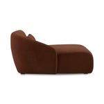 Side profile of Amelia sectional chaise highlighting smooth curve of high back and armrest