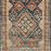 Narrow runner format of Jocelyn Navy Multi Rug showing repeated diamond and floral motifs