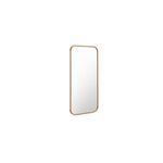 Kai Floor Mirror angled view showing depth and curved edges of the solid wood frame