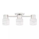 Centerport 3 Light Bath Bracket with three frosted glass shades and brushed nickel finish