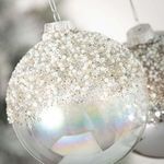 Product Image 2 for Adele Silver Glass Glitter Ball Ornaments, Set of 2 from Sullivans
