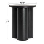 Front view showing Solstice End Table dimensions: 15.75 inches wide by 19.5 inches tall