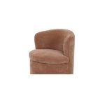 Close-up of Dane swivel dining chair’s curved backrest and seat cushion seam