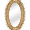 46-inch oval wall mirror with an antique gold leaf composite frame featuring radiating pointed spikes