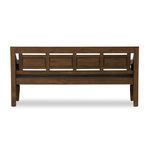 Back view focusing on the wood panels and sturdy legs with visible natural wood knots
