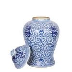 Product Image 3 for Blue & White Double Happiness Floral Temple Jar from Legend of Asia