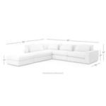 Product Image 1 for Bloor 4 Pc Raf Sectional W/ Ottoman Esse from Four Hands