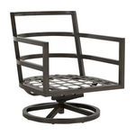 Santa Barbara swivel rocker frame without cushions showing slate gray aluminum lattice seat