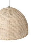 Close-up of woven shade showing natural fiber pattern without illumination