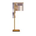 Autrand Brass Floor Lamp in full height front view with shade arm positioned horizontally