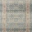 Vintage style Jocelyn Sky rug with antique-inspired floral motifs in multi-color palette on muted blue background