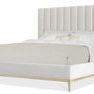 Cascade bed shown from left front angle highlighting headboard and the tapered wooden legs