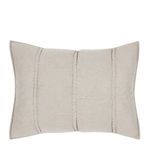 Front view of rectangular sham showing symmetrical vertical channel stitching