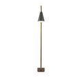 Rear view of Duet Floor Lamp showing asymmetrical metal bars and black shades