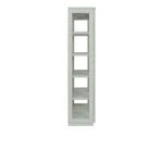 Side profile showcasing narrow depth and visible shelving inside Larson cabinet