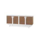 Product Image 3 for Grant Collection White 4-Door Cabinet with Hessian Panels from Villa & House
