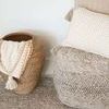 Product Image 4 for Handwoven Textured Taupe Pouf from Anaya Home