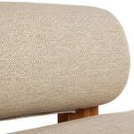 Close-up of back cushion curved edge with detailed fabric texture