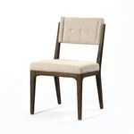 Side view with soft stone upholstery wrapping cushion and angled back support