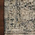 Leigh Charcoal Taupe Rug with distressed traditional motifs on a textured polyester pile