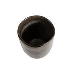 Top view showing deep interior and smooth glossy rim of the dark ceramic Mame Cup