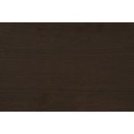 Close-up showing the wood grain and finish of the solid teak frame in brown