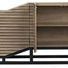Esparta sideboard angled front view with doors open showing shelves