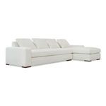 Thomas sectional showing left angled side view with cushions leaning back