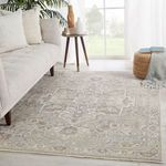 Repeat of grouped vintage style rugs including Alain in gray/cream highlighting design variations