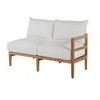 Repeat of right side angled view highlighting teak frame and cushions