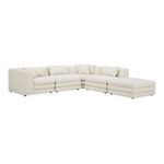 L-shaped sectional shown from front right three-quarter angle highlighting plush back cushions