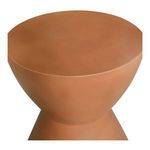 Close-up top view of Hourglass Outdoor Stool showing smooth terracotta-colored surface and subtle texture