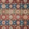 Zion Fiesta Multi Rug with southwestern-inspired geometric pattern in earth tones and blue stripes