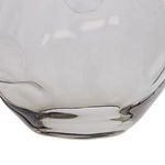 Close-up of bottom section of sculpted smoke glass pendant shade