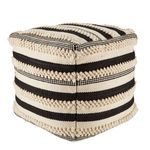 Product Image 1 for Meknes Indoor/ Outdoor Striped Black/ Cream Cube Pouf from Jaipur 