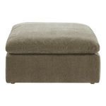 Square Terra Condo Ottoman in muted taupe with plush cushioned top and soft stain-resistant fabric