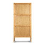Back view of Knightdale Brown Wooden Cabinet showing support frame and wood panel construction