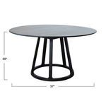 Solaris Round Dining Table showing 57 inch diameter and 30 inch height dimensions