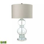 Product Image 1 for Curvy Glass Table Lamp In Light Blue With Textured Linen Shade from Elk Home