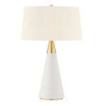 Product Image 1 for Jen 1-Light Matte White Gold Metal Table Lamp from Mitzi