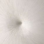 Detail of textured white ceramic lamp base with dimple pattern lines radiating from center