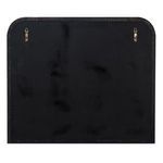 Back side of Benjamin Modern Black Wall Mirror with black backing and two gold wall mounting hooks