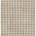 Japera Hand Knotted gray and ivory geometric rug with a repeating square mosaic pattern and a soft textured wool surface