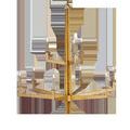 Goldfinch Large Chandelier with geometrical wrought iron arms and a washed Lucerne gold textured finish