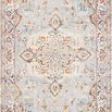Vintage style rug with same design and colors shown from a slightly different angle