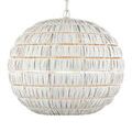 Front view of pendant with focus on texture formed by thin, white metal strips