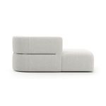 Side profile showing metal accent detail and layered back cushions on Rhythm Chaise Ivory