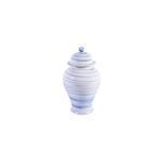 Blue & White Marbleized Temple Jar image 1